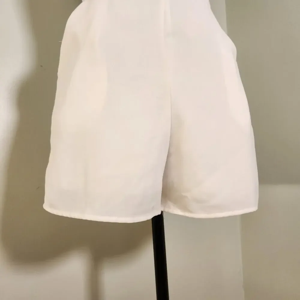 SHE + SKY White Sleeveless Romper with Bows, Size Small